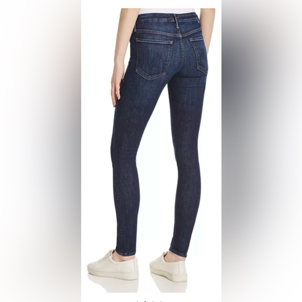 MOTHER High Waisted Looker “Clean Sweep” Dark Indigo